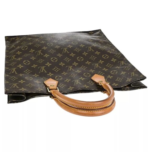 AUTHENTICITY GUARANTEED LOUIS VUITTON Logo Sac Plat Hand Tote Bag Monogram - Picture 5 of 14